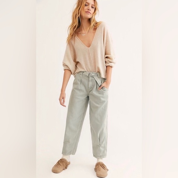 WE THE FREE Paloma Baggy Pant Light Green NWOT Size 26 - Picture 3 of 9